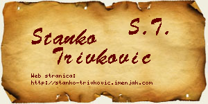 Stanko Trivković vizit kartica